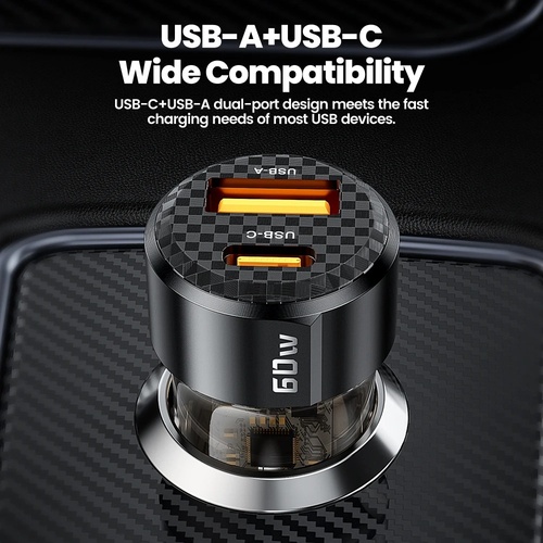 Toocki 60W USB Car Charger Quick Charge QC PD SCP 6A USB Type C Car Fast Charging For iPhone 15 14 13 Huawei Samsung Xiaomi